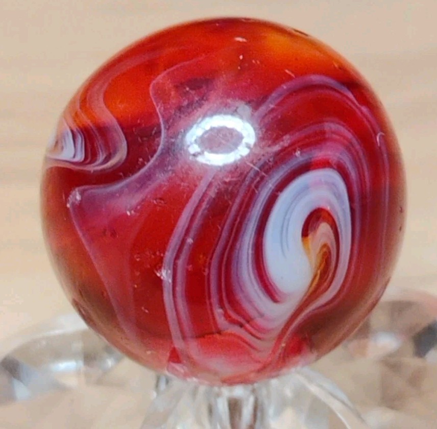 .67″ AVENTURINE💥 CHRISTENSEN/PELTIER MARBLES -ORANGE SLAG NM+ EXTREMELY RARE