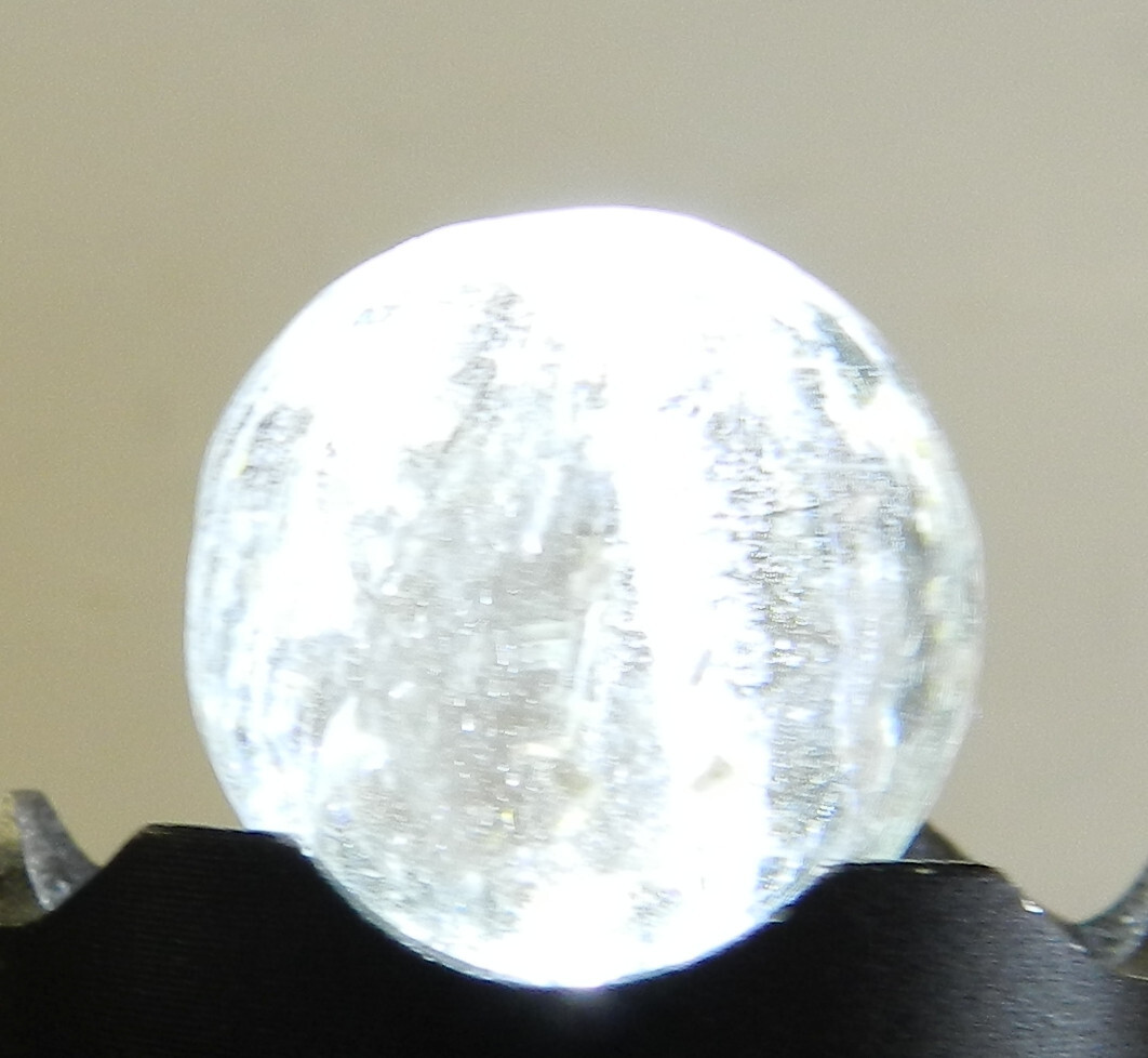 #17798m Vintage German Handmade Clear Glass Mica Marble .70 Inches