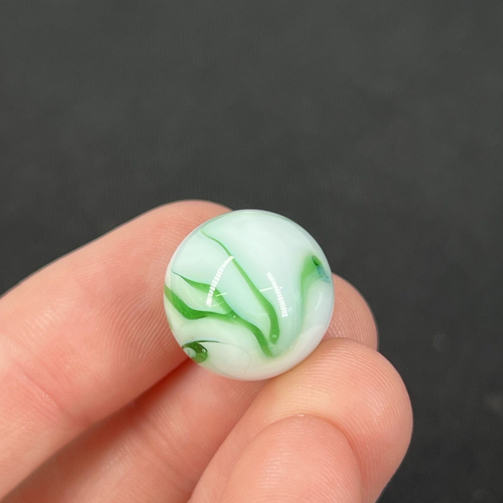 VTG Glass Marble Christensen Akro Peltier Vitro .6” Vibrant Green Swirl