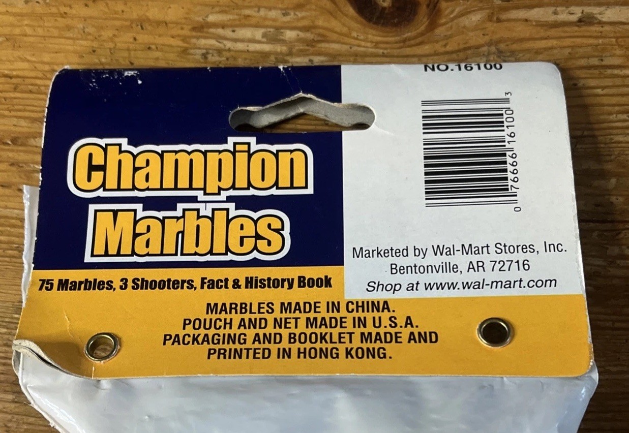 Champion Marbles New In Bag 150 Glass Marbles 6 Shooters