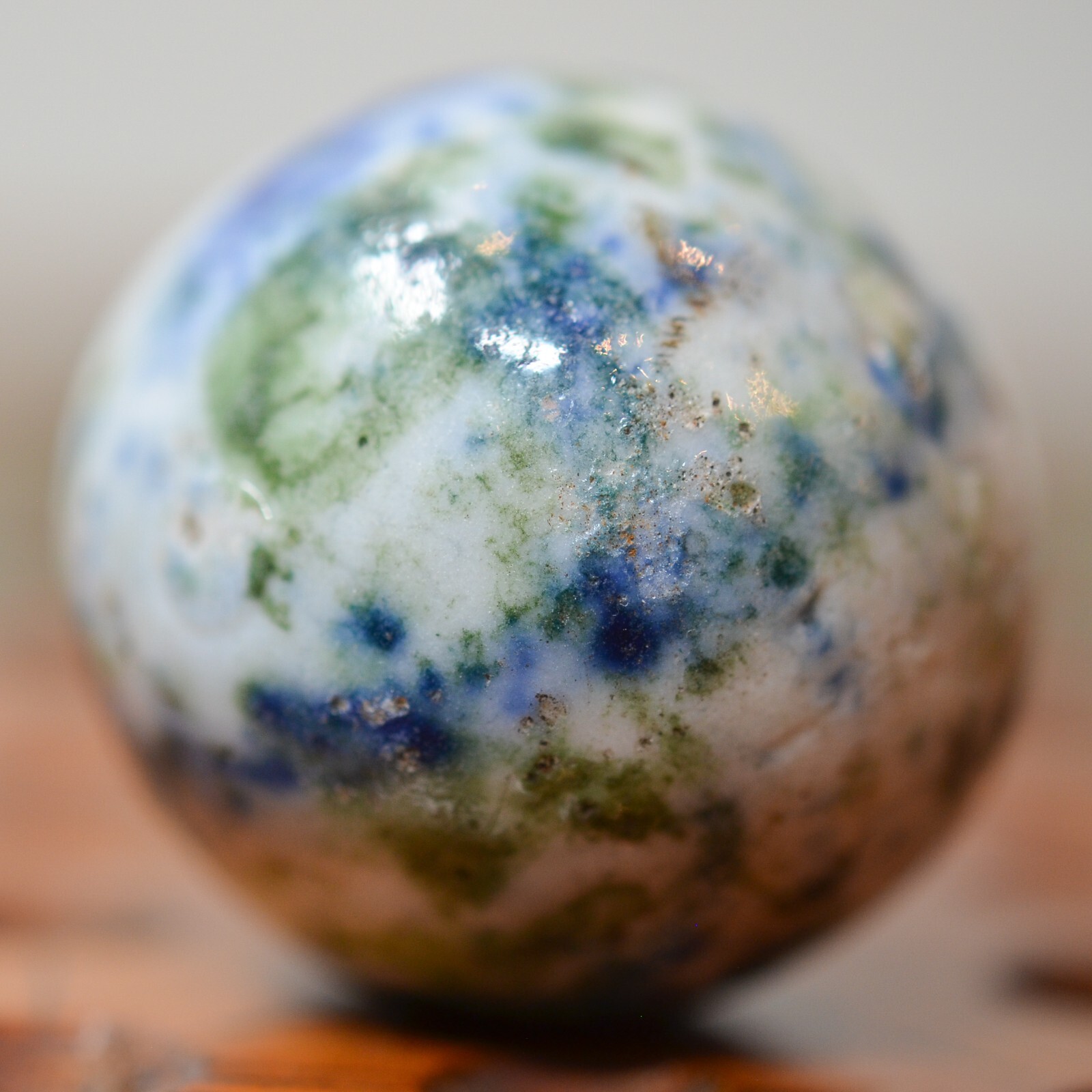 Large Crockery Marble, Handmade 1.12 inches, Mint, 1860-1920, Germany, S1492