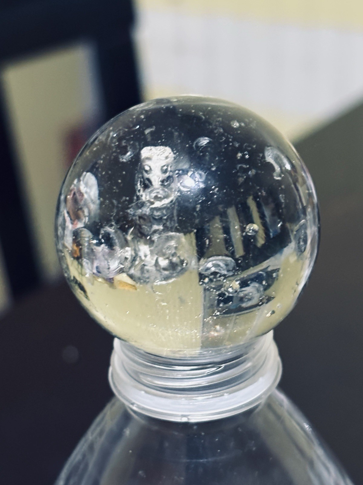 1.5” German Sulfide Toy Marble Standing Bear Polished