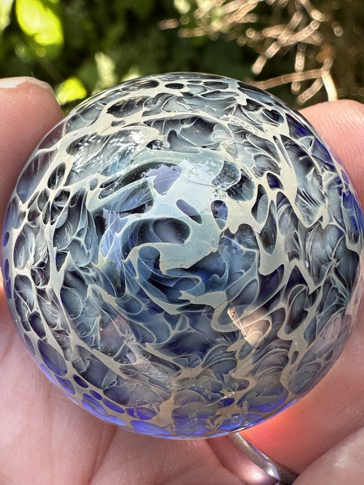 Mazet Studio’s Art Glass Dichroic Vortex Marble 1.6″