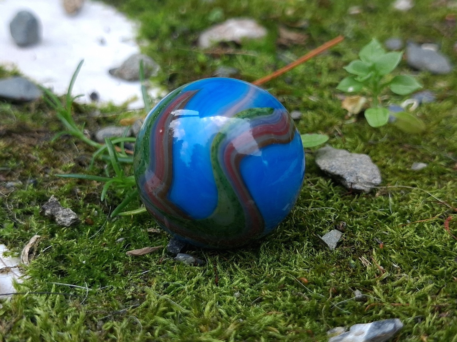 JABO/DAS Blue Racer Green Aventurine Swirl Marble Size .71 Mint