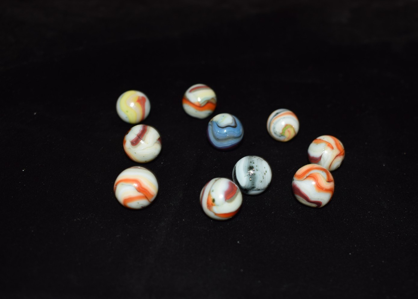 🧐👉Beautiful Lot of 10 DAS HTF Wildflowers run collector’s marbles mixed size M