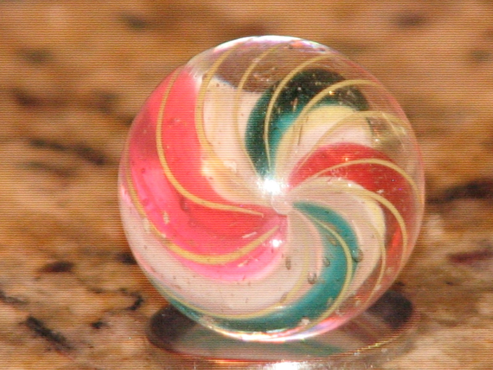 .690 inch dia. Antique German swirl marble