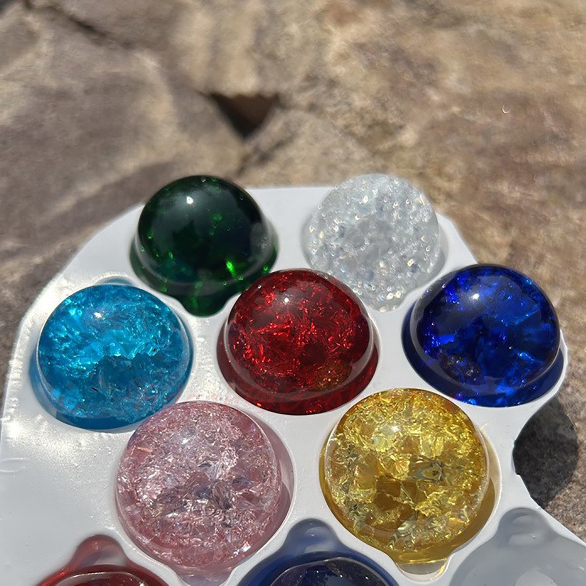 Crackle Marbles Glass Ball Beads 30 40 50mm Crafts Jewellery Making Home Decor