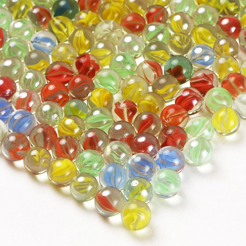 50PCS 14Mm Colorful Glass Marbles Toy Kids Marble Balls Run Game Solitaire Toy A
