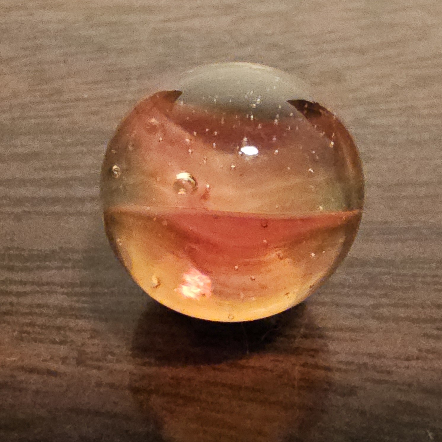 Vintage C. E. Bogard Rose 4 Lobe Hybrid Cats Eye .625 Glass Marble