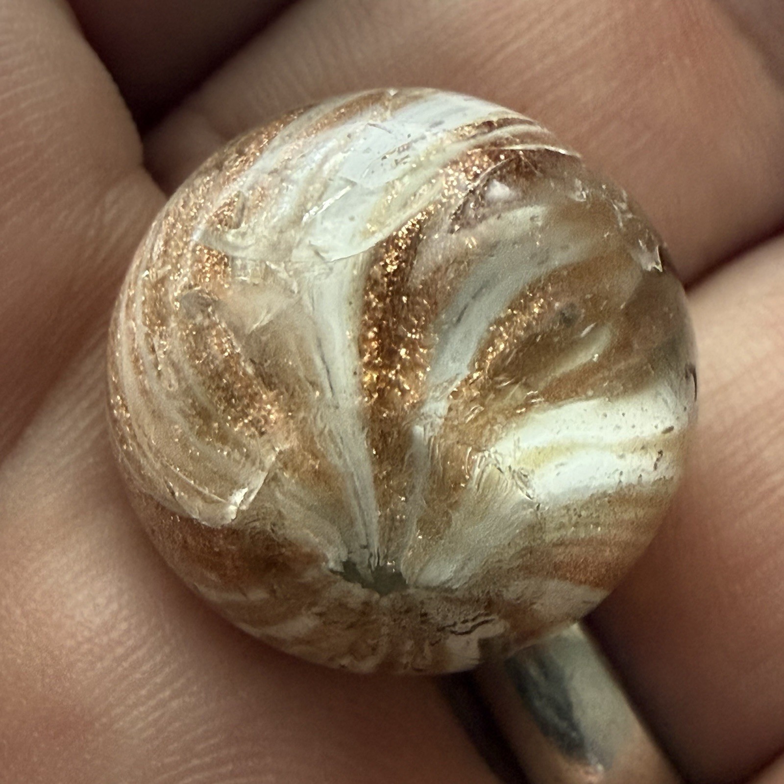 Antique German Handmade Onionskin Lutz Marble 13/16” Good(+) | 318