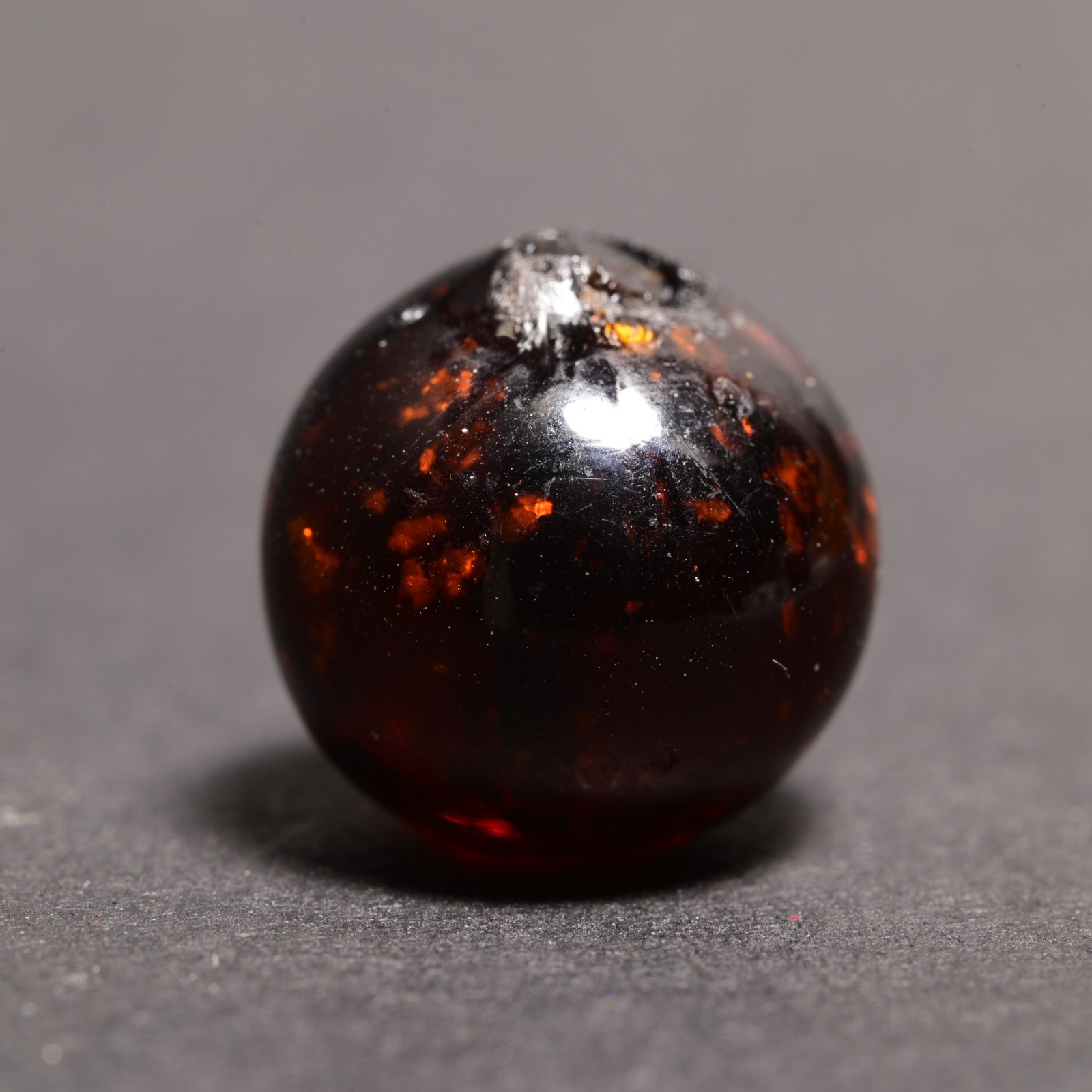 Mica Marble German Handmade Antique Cute Dark Amber 13mm 17/32”