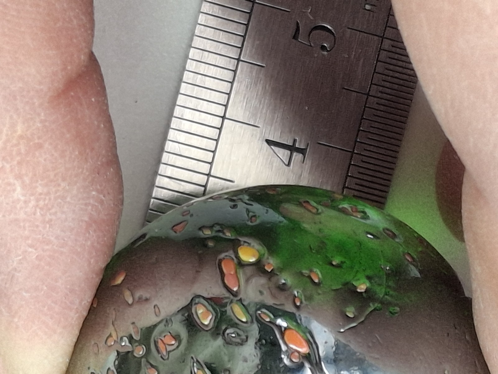 2 Marble Boulders 35mm Glitterbomb Green Iridescent Confetti Glass Ball Metallic