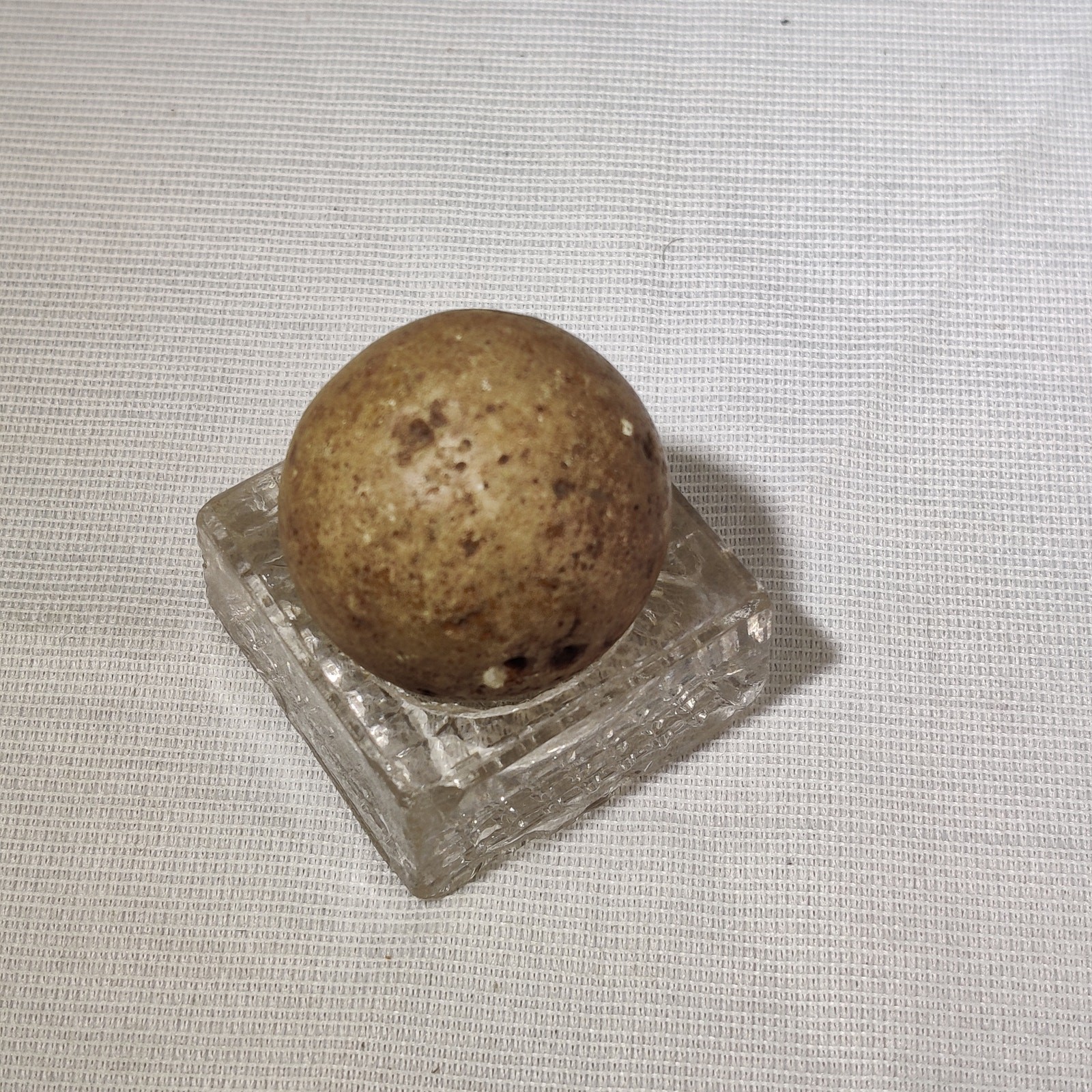 Antique German Handmade Bennington Clay Marble Glazed Giant Shooter 1-7/16″