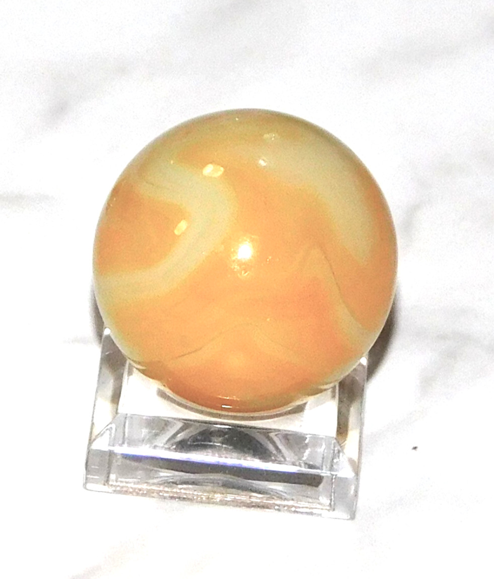 Vintage Marble Large Shooter Cream Light Yellow Swirl Opaque NM 0.98″ #0-139