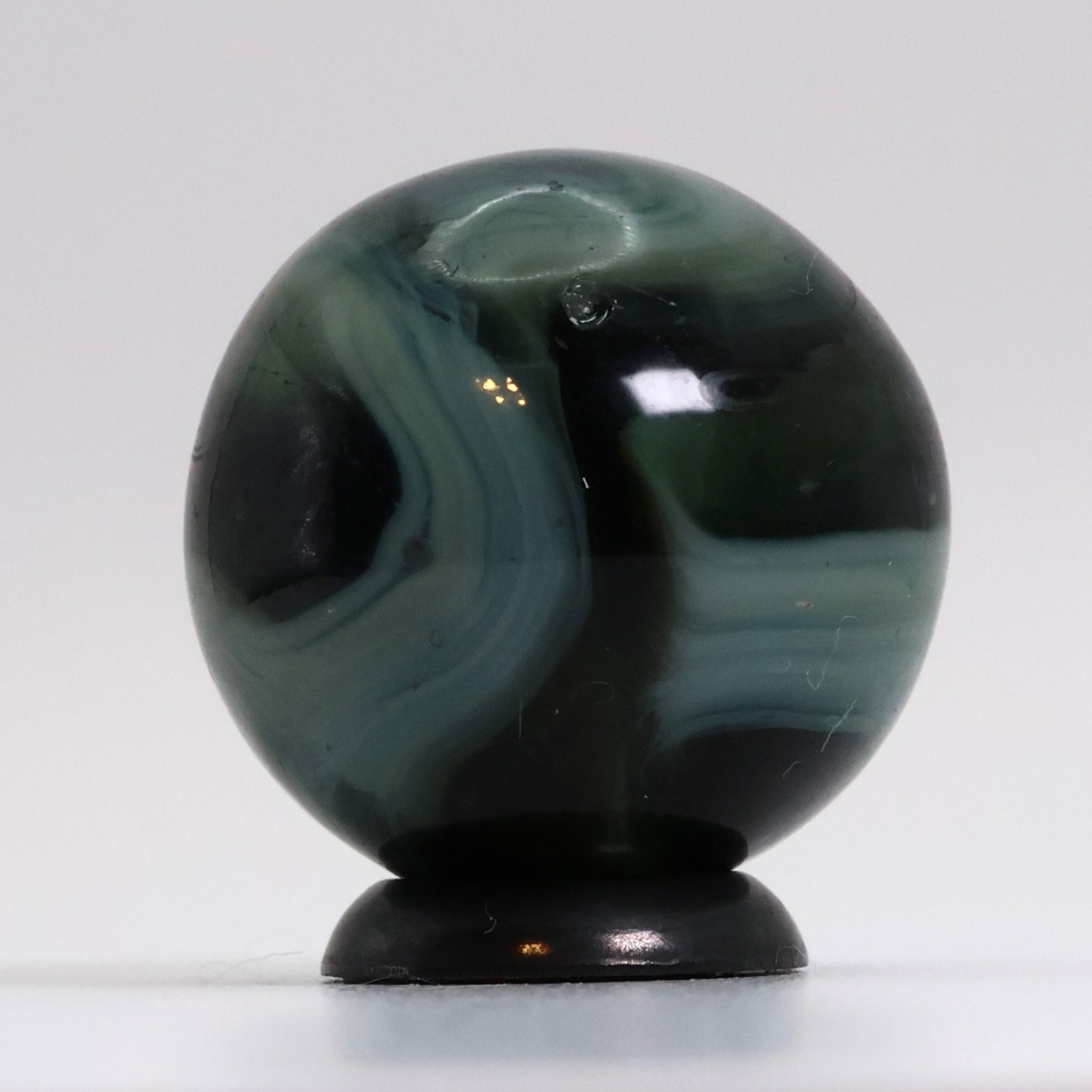 3/4″ Translucent Swirl Marble Brown & Green NM+