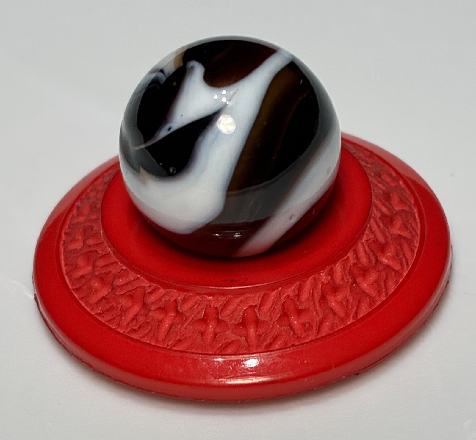 VTG Akro Agate Peltier Swirl Glass Toy Marble Alley Christensen Corkscrew .55 in