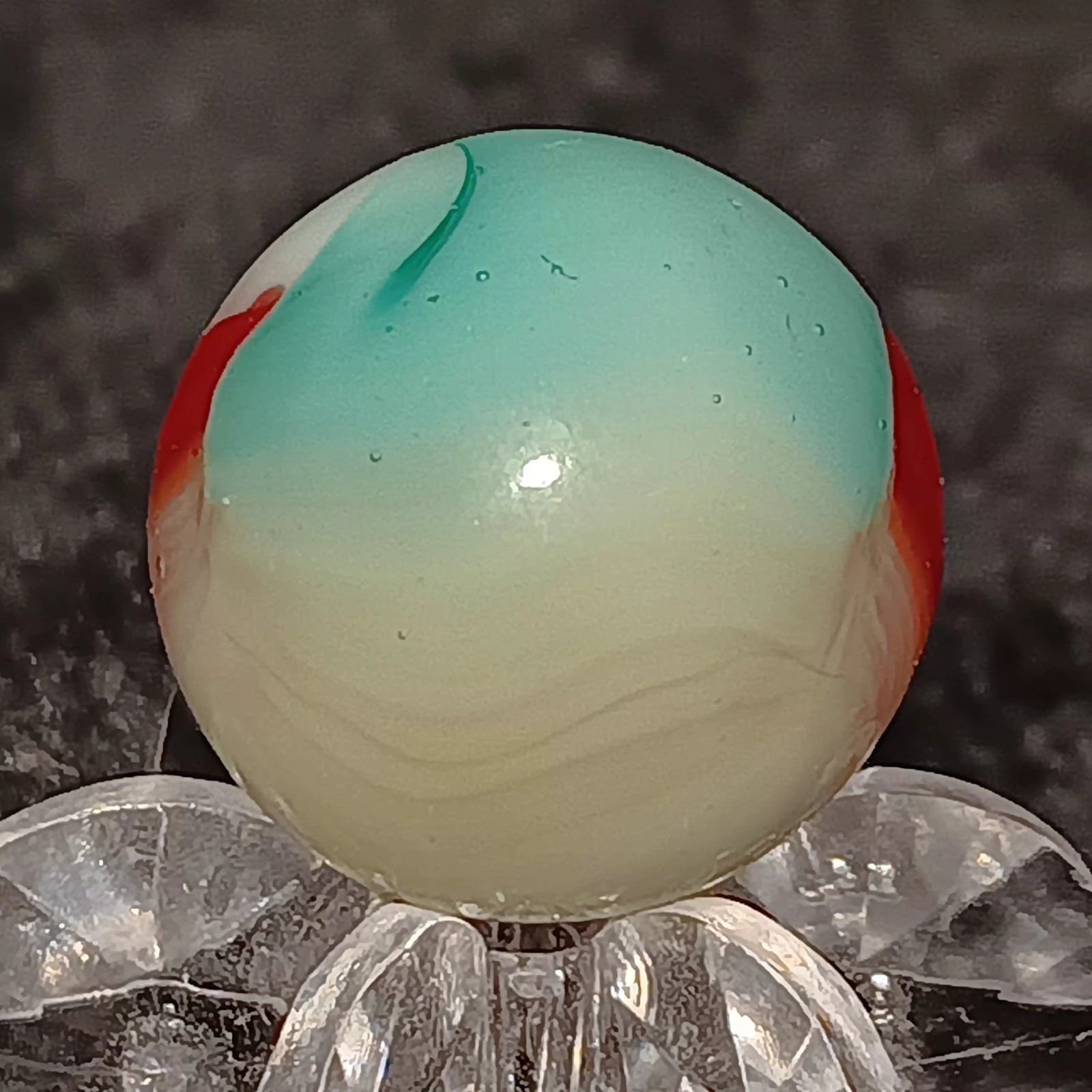 Vintage Vitro Agate Tri-Lite Marble. Aquamarine. .60″ Mint.
