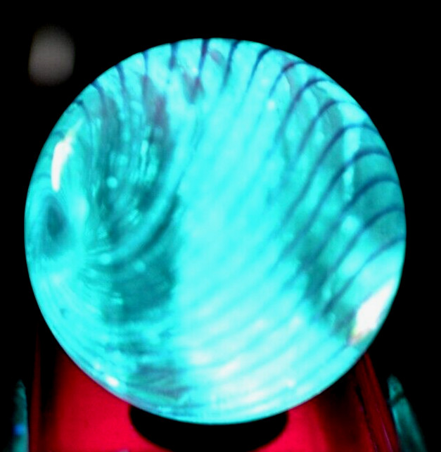 KRIS PARKE GLASS MARBLE/1.480″-BLUE BLACKLIGHT-COTTON CANDY GOOSEBERRY-