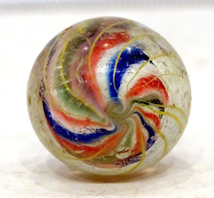 STUNNING! German MARBLE Estate Fresh ANTIQUE Vintage LATTICINIO CORE SWIRL Twist