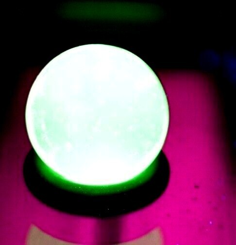 GLASS ART MARBLE/.598″-VASELINE GREEN BLACKLIGHT-COKE BOTTLE TRANSPARENT GREEN +