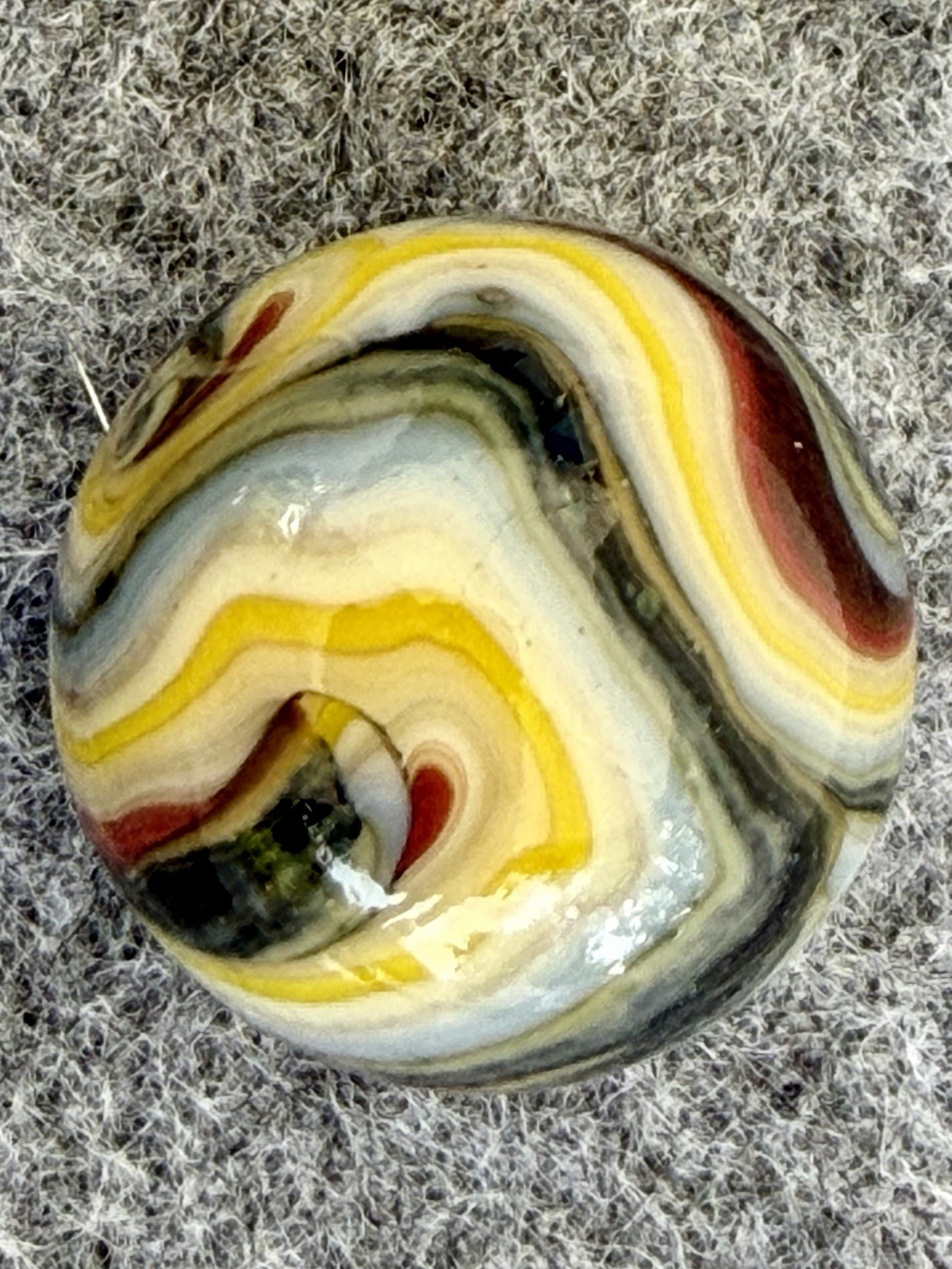 JABO Collector Marbles: Hillbilly Magic Multi Color Black AV Swirl. .735