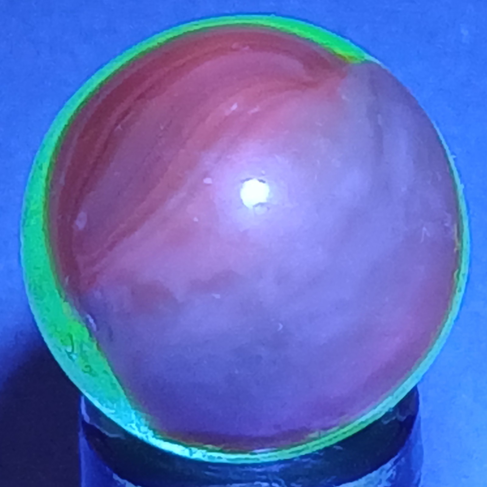 Vintage UV-Reactive Akro Patch Marble .62 Inches Near- Mint Condition
