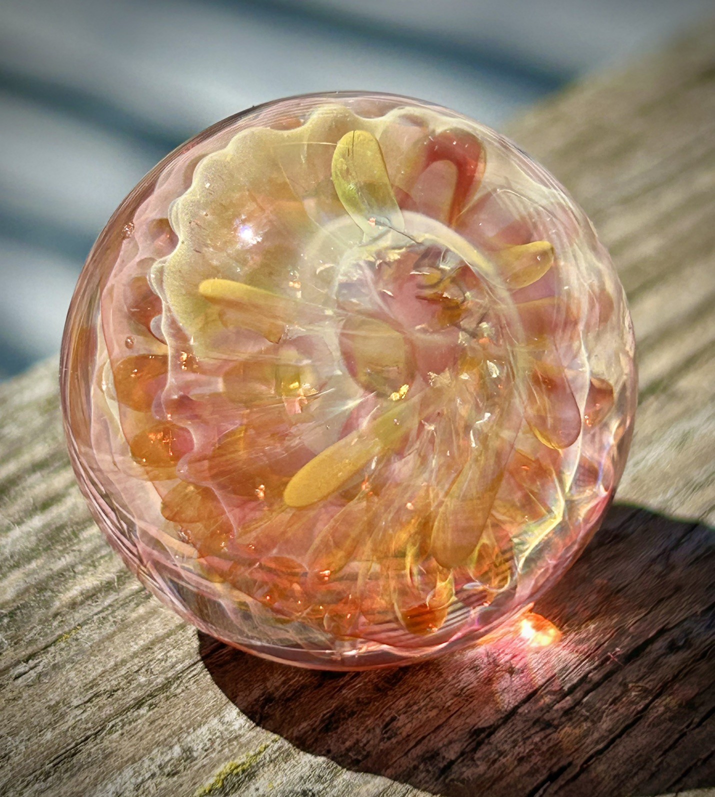 Contemporary Art Glass Marble 1.25″ Fumed Borosilicate MIB Handmade Boro Boyle