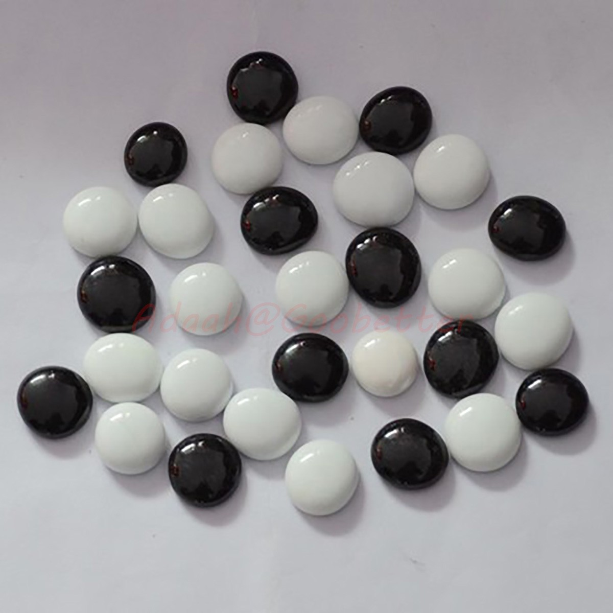 100pcs Black & White Glass Pebbles Stones Nuggets Beads Craft Vase Decoration
