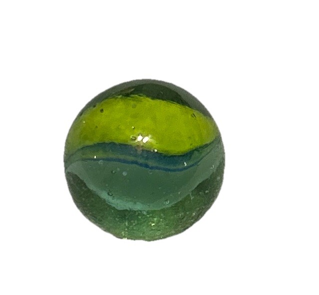Cat’s Eye Shooter Marble – Yellow Blue White – 3 Vane 7/8 Inches