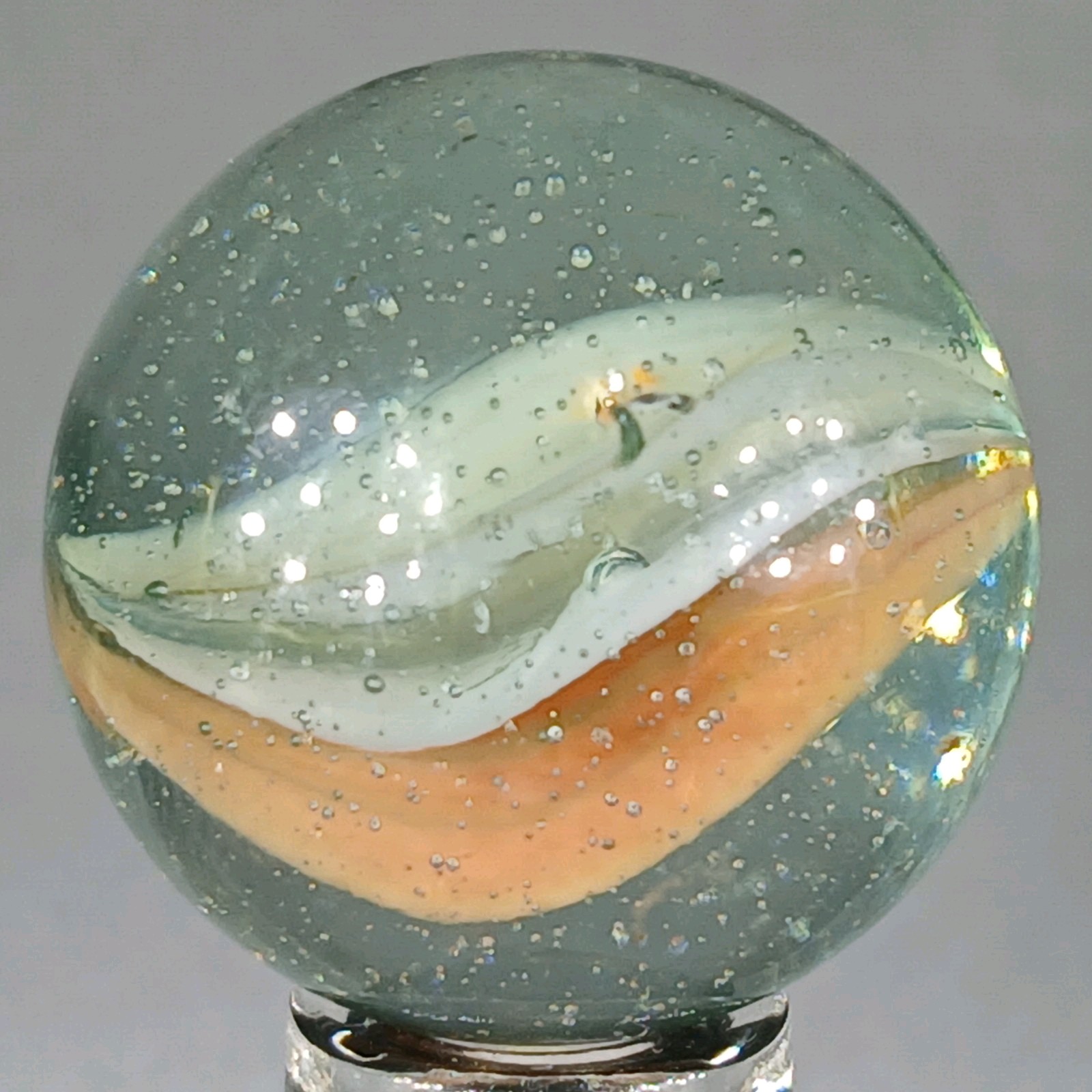 Large Vintage Tri-Color Hybrid Cat’s Eye Marble .99 Inches Near-Mint Condition