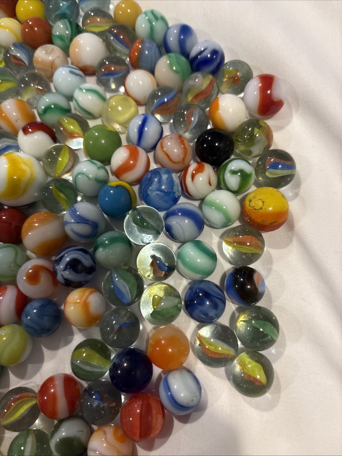 VINTAGE German? Peltier?Akro? Alley Agate? Marbles 150+ With Bag Most 50’s-70’s