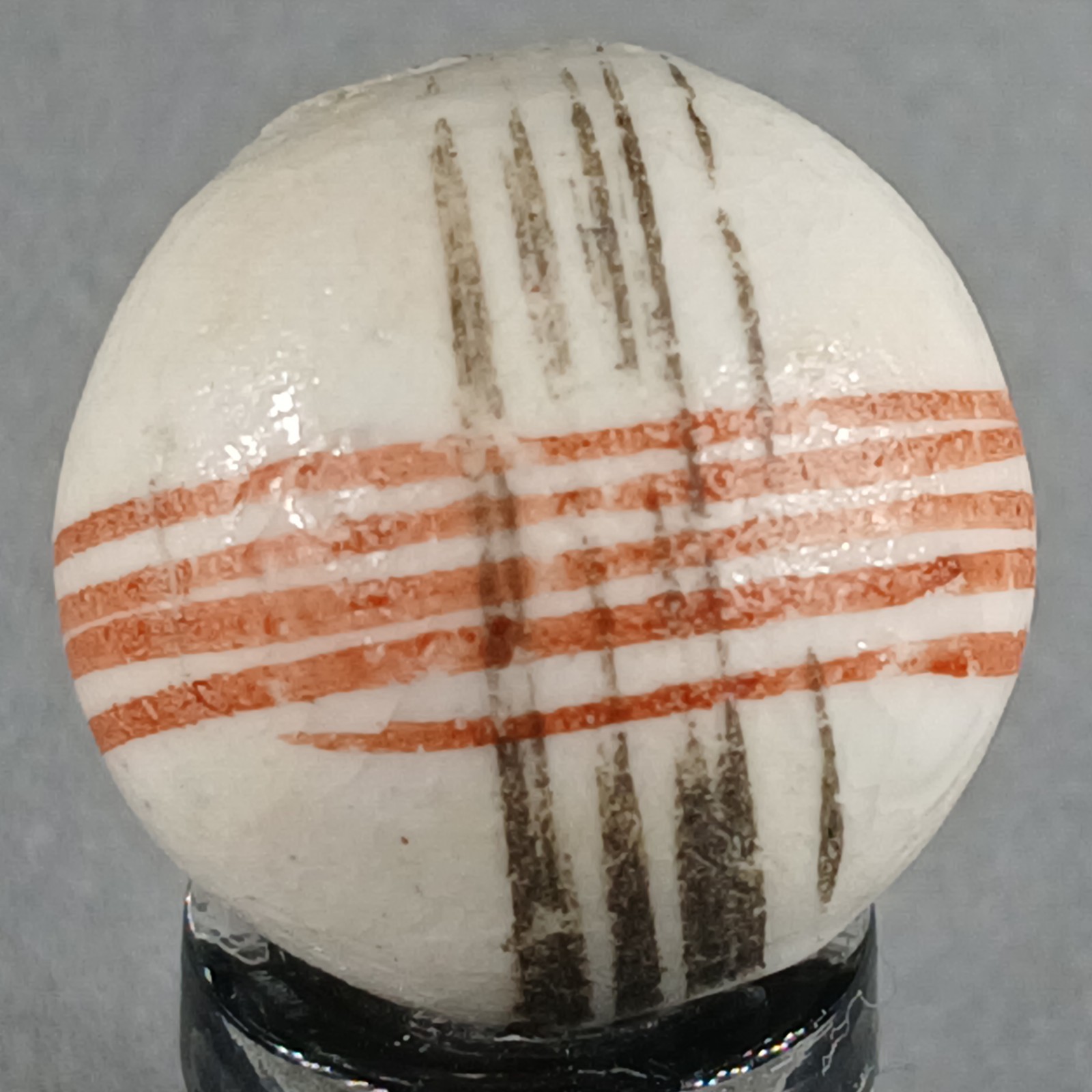 Vintage German Handmade China Glazed Lined Marble .67 Inches NM Condition