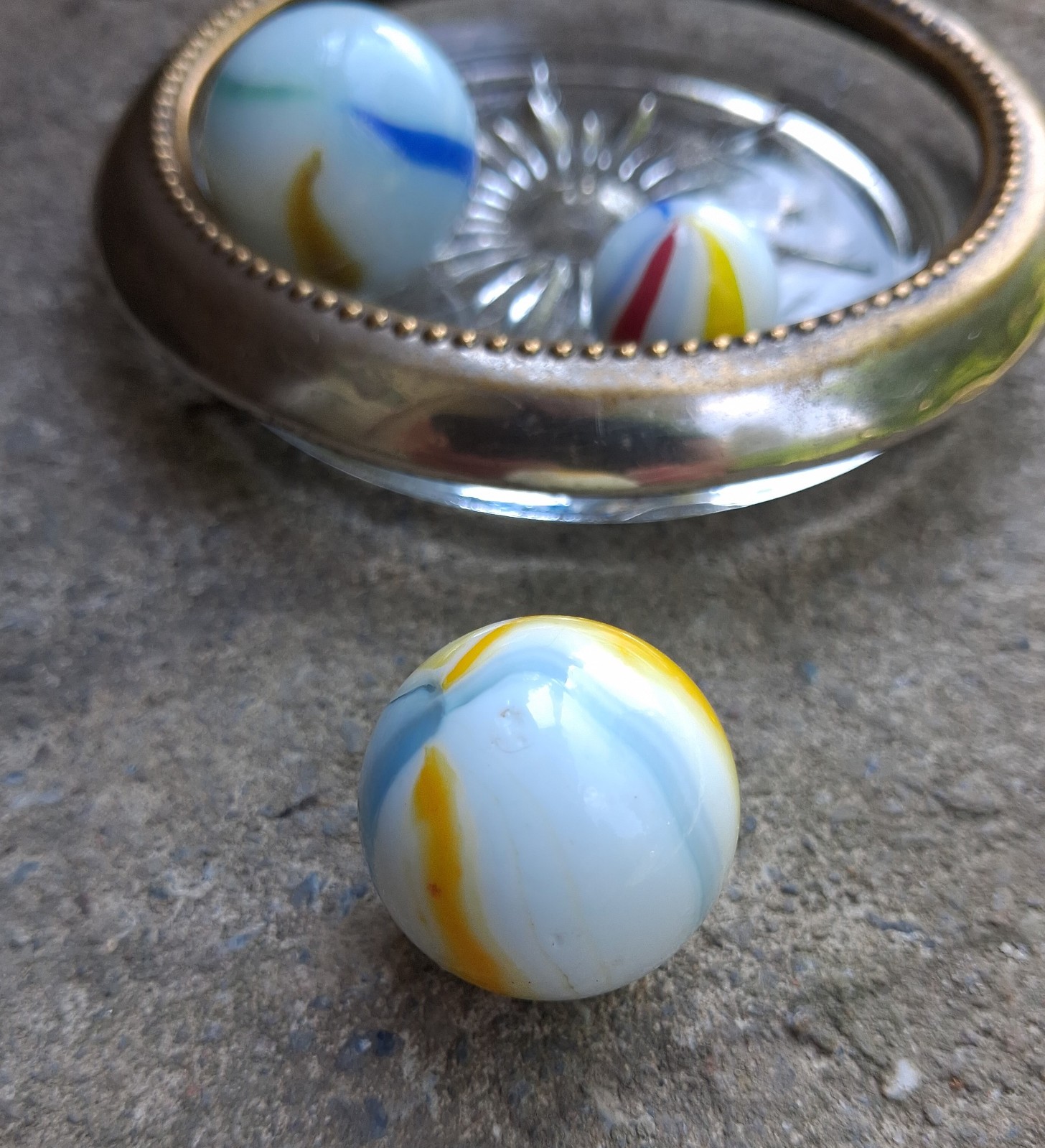 3 Imperial Asian Vacor Patch Marbles Vintage .65-.99