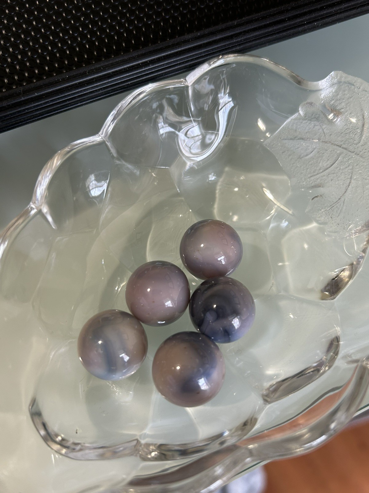 Jabo Fenton Burmese Glass UV Reactive Marbles Florescent Uranium Ultraviolet