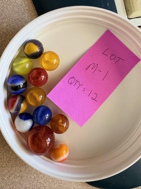 Vintage Marbles, Lot of 12, #M-1, Played with them in the 1960’s
