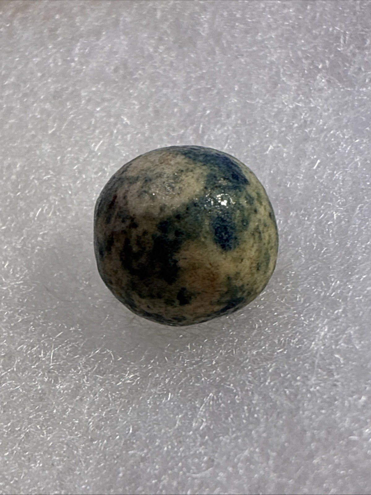 Antique Hand Made Marble; Stoneware Cobalt Blue ~.685; Vintage Toy