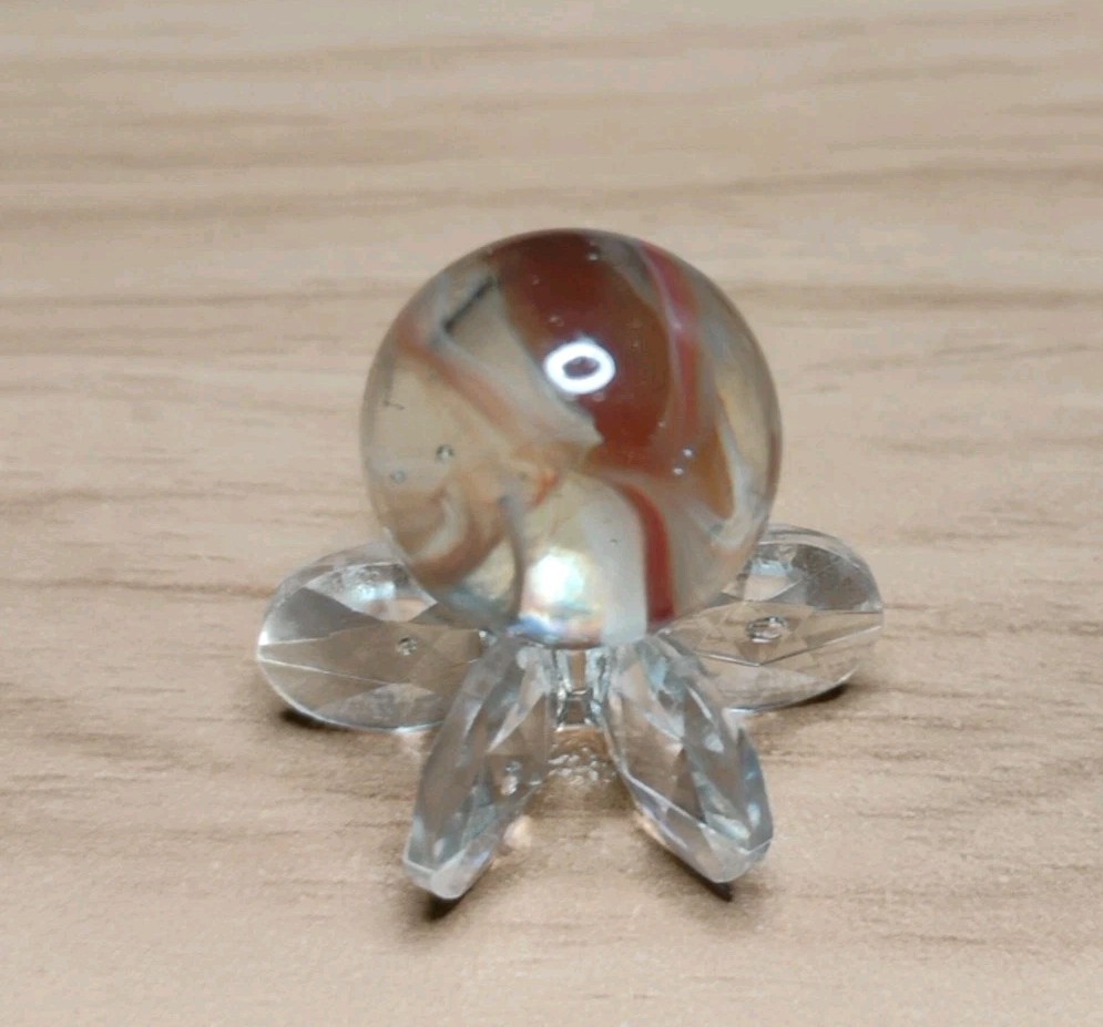 .62″ VINTAGE MARBLES – PELTIER CLEAR BASE🔥RARE COLLECTOR TOYS MINT-