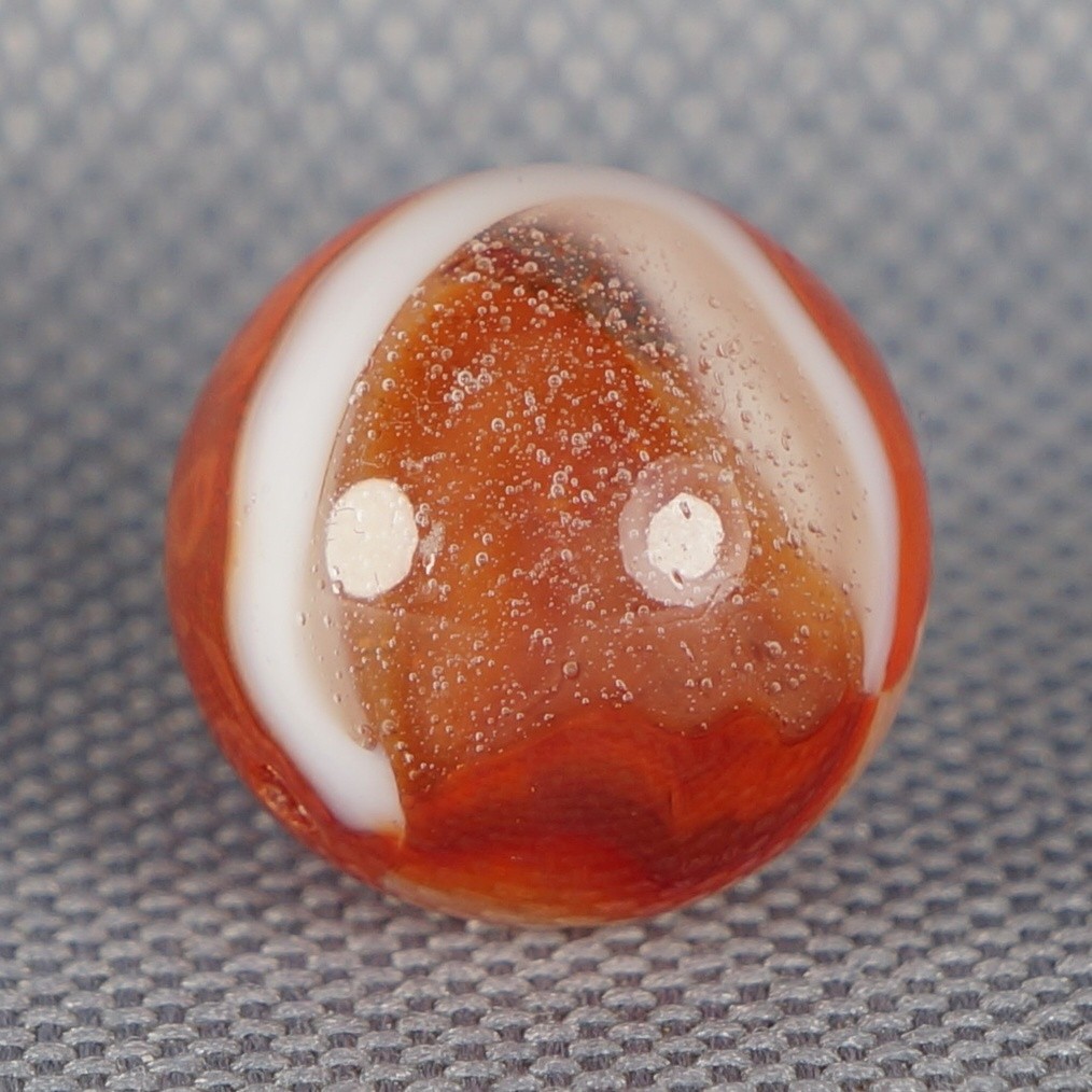 Vintage Marble: NM+ 5/8 Peltier Glass Sunset Rainbo -One Killer Old Mib