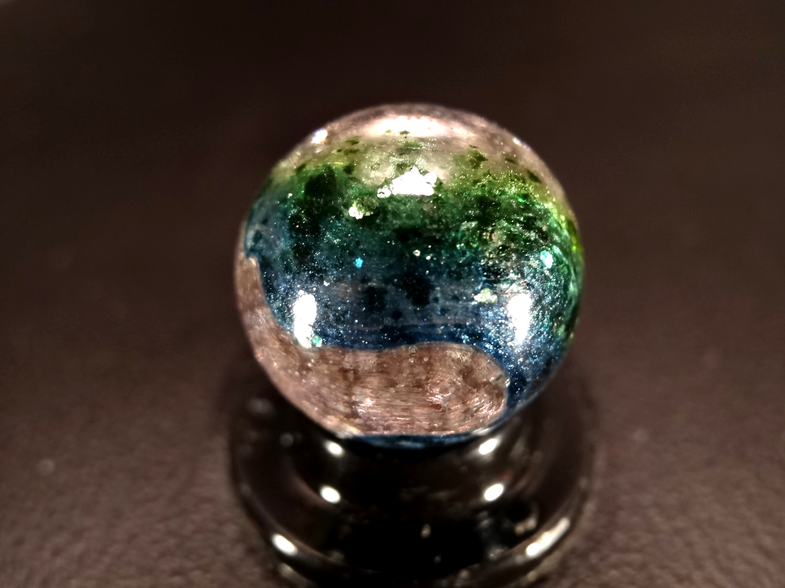 Jabo FENTON HEAVY AVENTURINE Blue-Green w/Lavender -Pink WET MINT