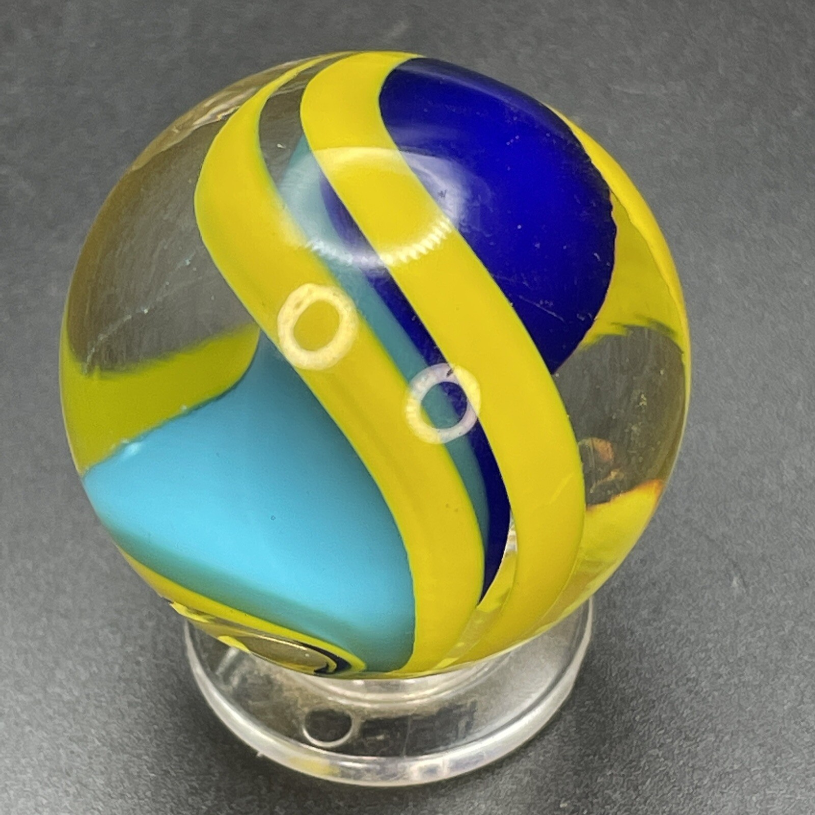 William Murray Contemporary Handmade Ribbon Core Swirl Marble 1-1/2”