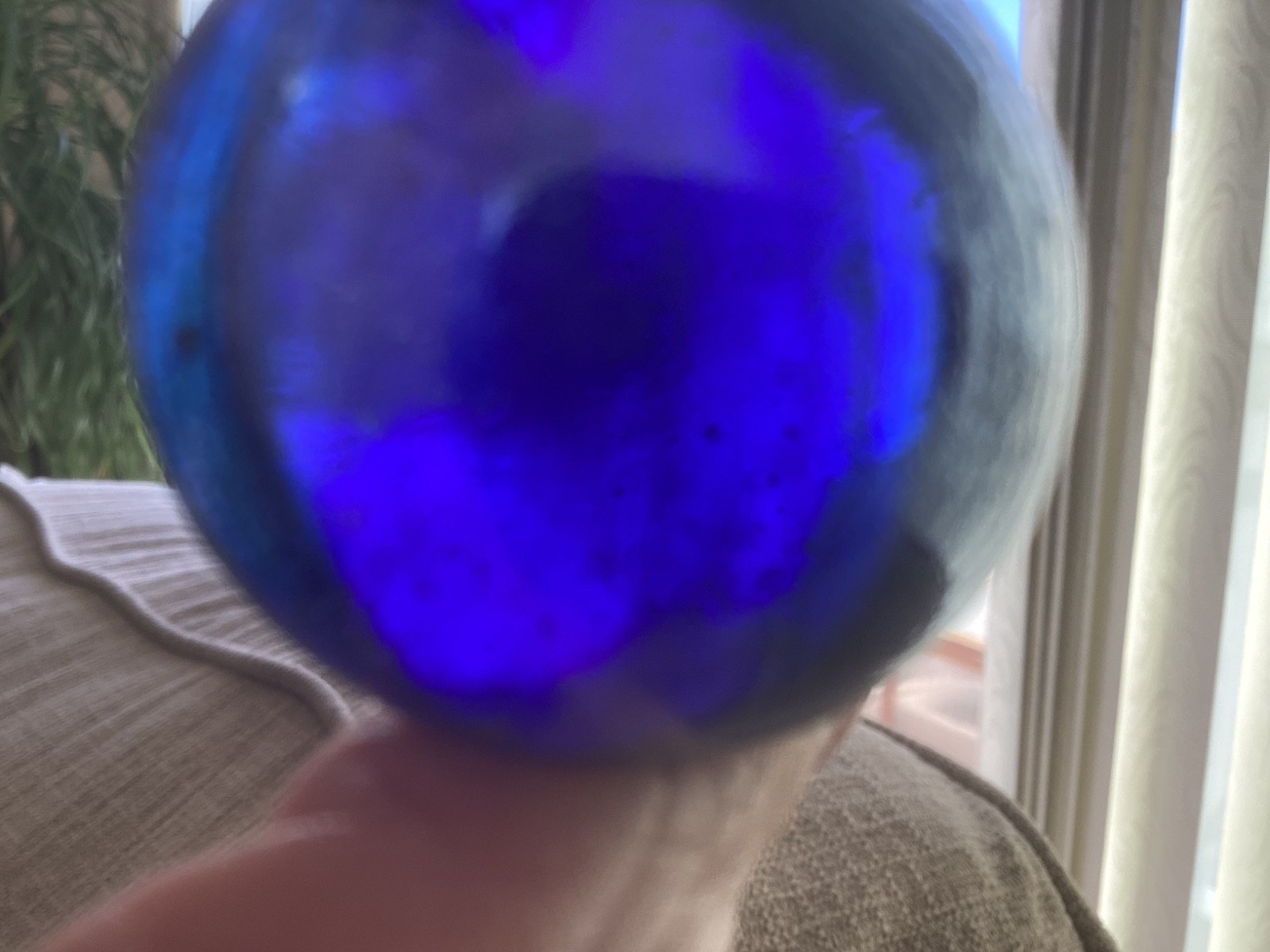 Vintage Christensen Marble Glass Clear Blue Marble, 1 ¼-inch