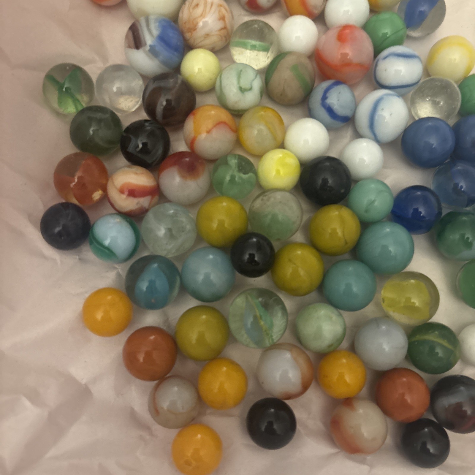 Vintage Marble Lot of 85 Mixed, Collectible Glass Marbles – a few glow