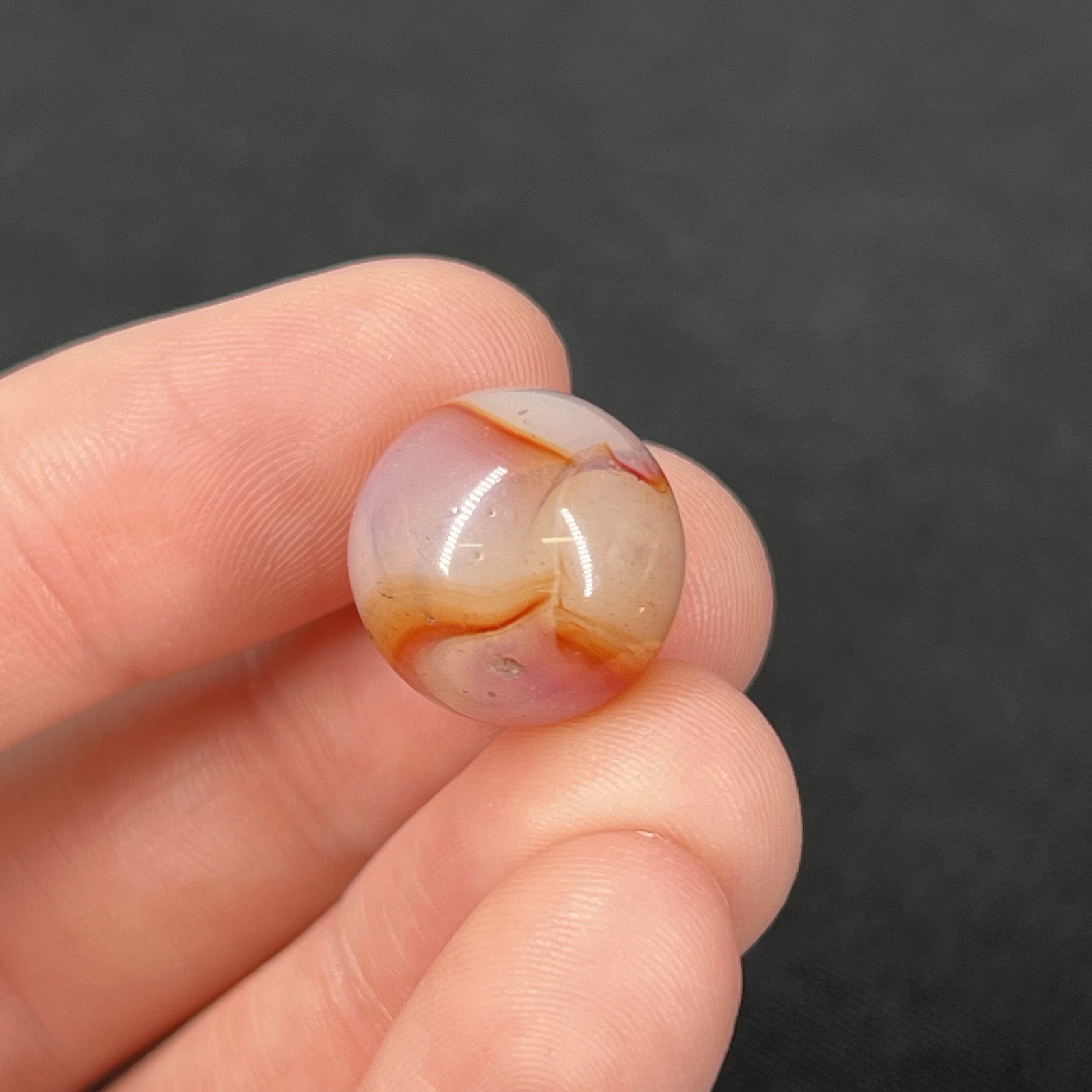 Vtg Glass Marble Christensen Akro Peltier Vitro .6” Cloudy Orange Opaque