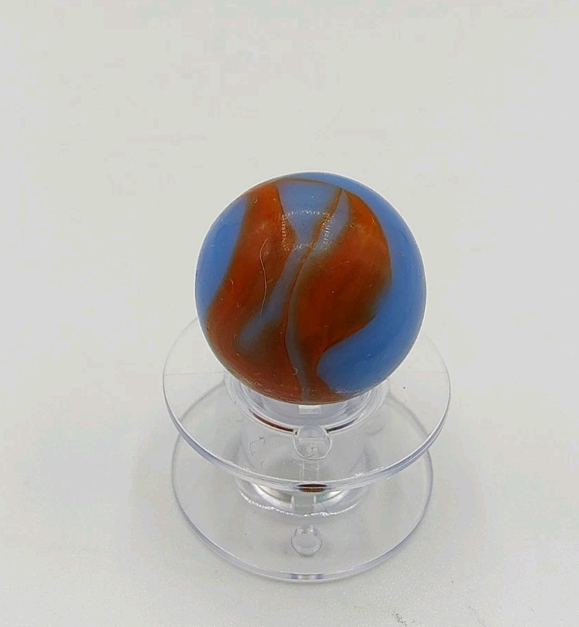 Awesome Vintage Alley Agate Swirl Blue and Orange .60″