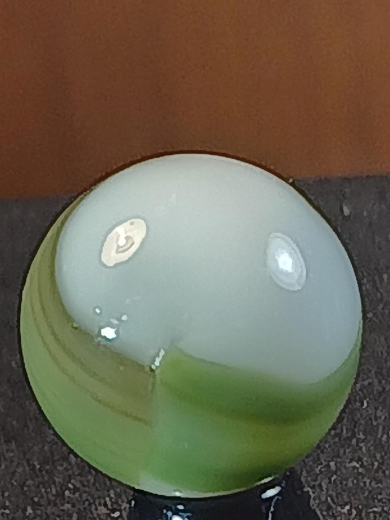 9/16″ Vitro Agate Asparagus Green Ice White Ribbon Patch NM Serious Marble B165
