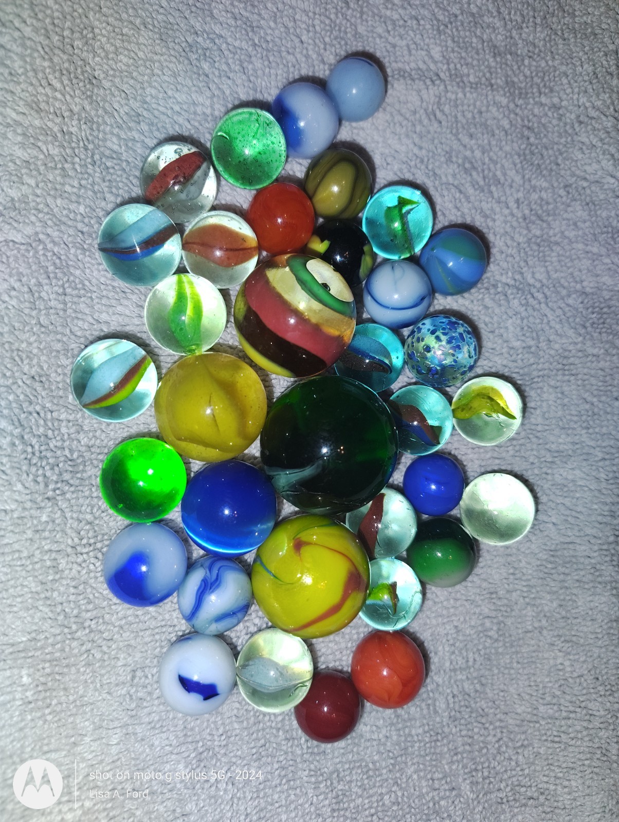 Vintage Marble Lot 35 Glass Marbles 4 Shooters 1.5″ Shooter Swirls Cat’s Eyes