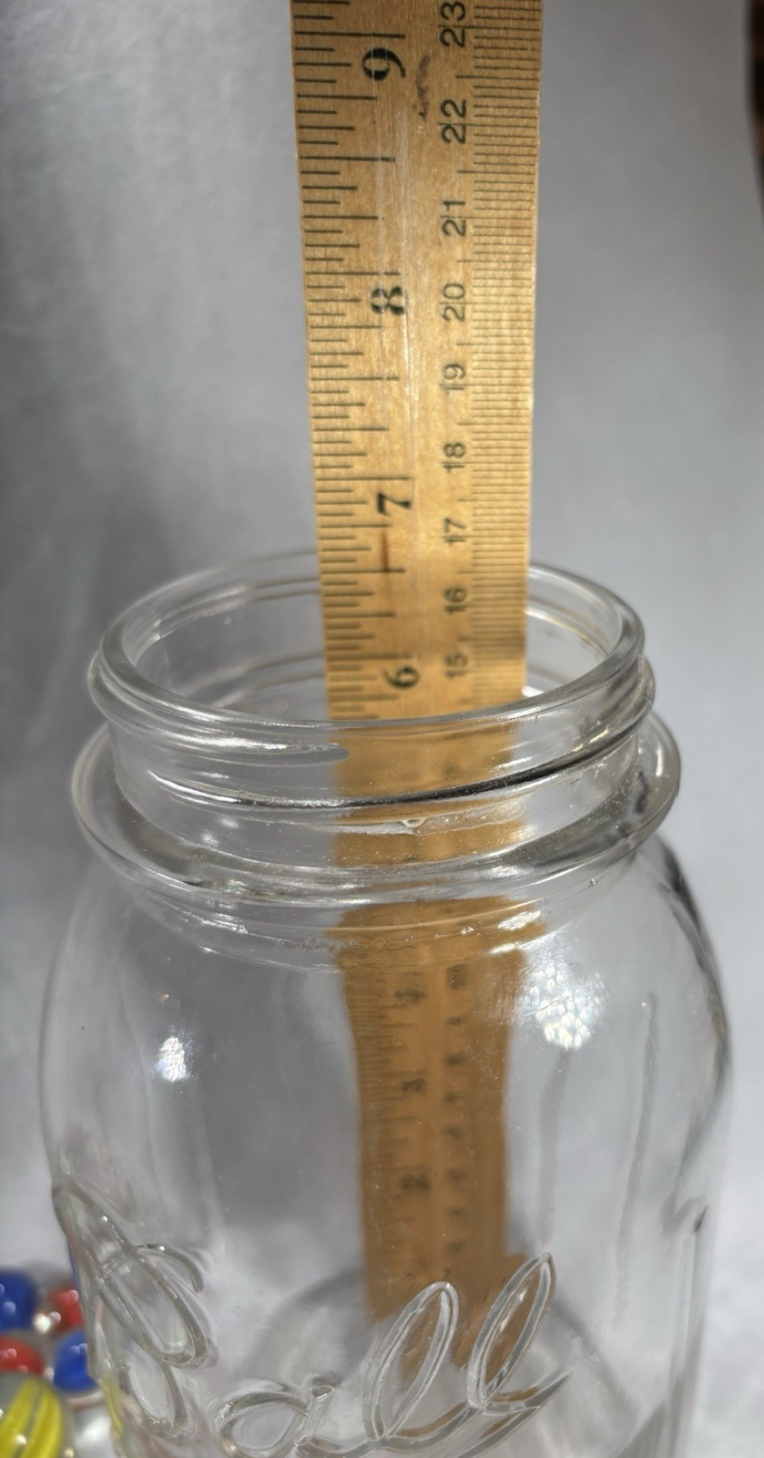 2Lbs 8Oz Of Shooter Marbles And Others In Ball Jar with zinc lid