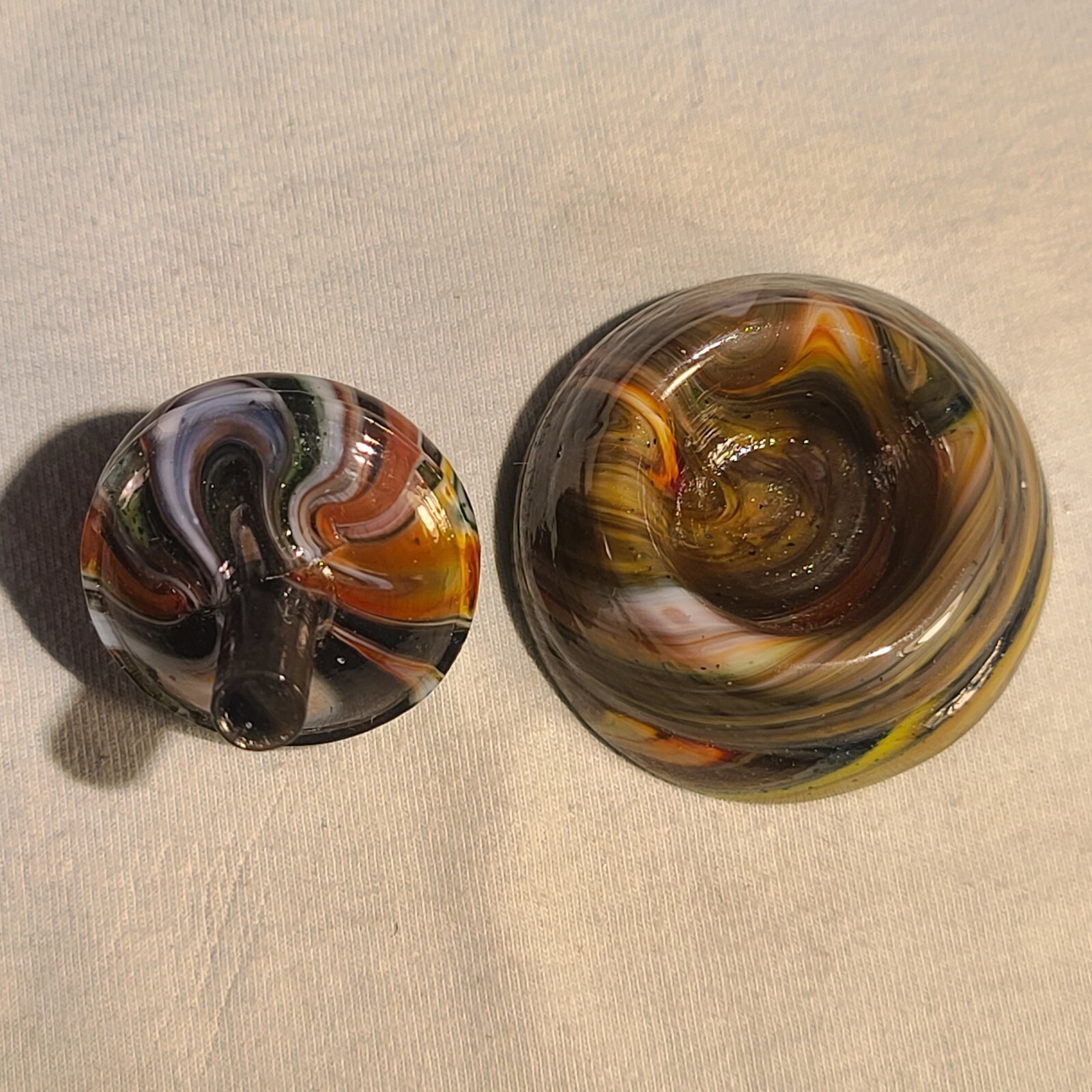 ANDY DAVIS, Glass Art Spinning Top & Base, Tribute to Friendship Run (?), #325H
