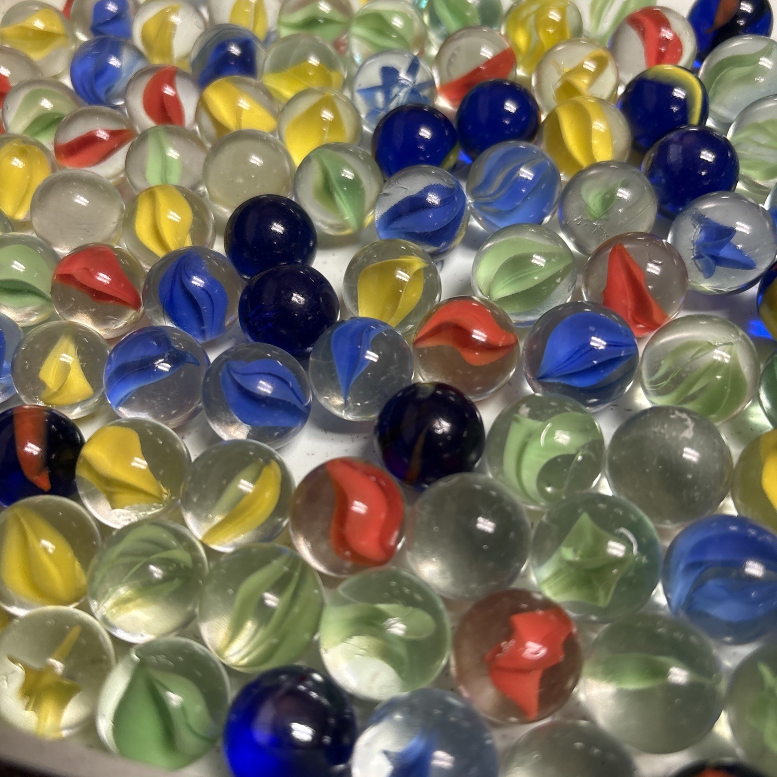 Vintage Marbles Different Sizes And Designs In Jar 125 Total Estate Lot 4A