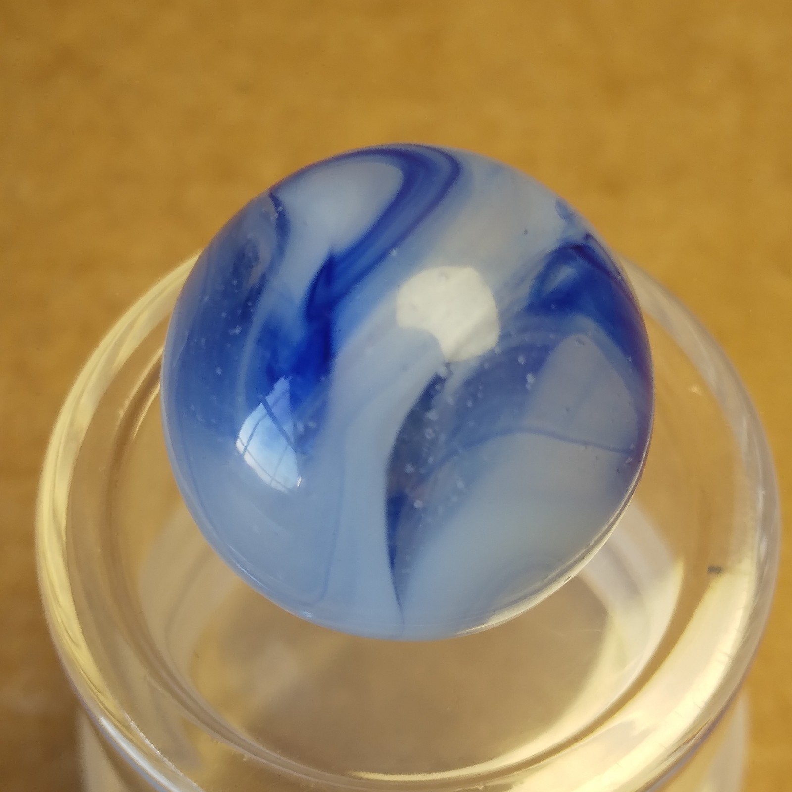 0.62″ Vintage Marble- Blue Inky Swirl- Alley Peltier #a140